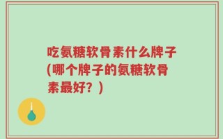 吃氨糖软骨素什么牌子(哪个牌子的氨糖软骨素最好？)