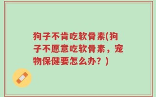 狗子不肯吃软骨素(狗子不愿意吃软骨素，宠物保健要怎么办？)
