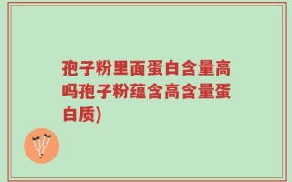 孢子粉里面蛋白含量高吗孢子粉蕴含高含量蛋白质)