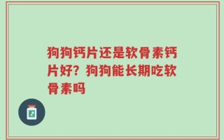 狗狗钙片还是软骨素钙片好？狗狗能长期吃软骨素吗
