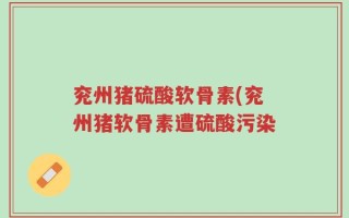 兖州猪硫酸软骨素(兖州猪软骨素遭硫酸污染
