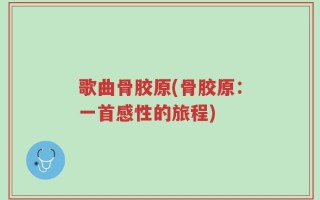 歌曲骨胶原(骨胶原：一首感性的旅程)