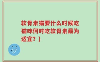 软骨素猫要什么时候吃猫咪何时吃软骨素最为适宜？)