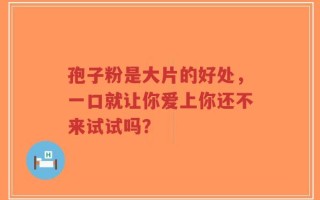 孢子粉是大片的好处，一口就让你爱上你还不来试试吗？