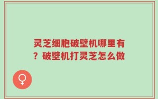 灵芝细胞破壁机哪里有？破壁机打灵芝怎么做
