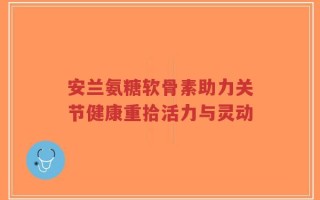 安兰氨糖软骨素助力关节健康重拾活力与灵动