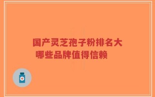 国产灵芝孢子粉排名大 哪些品牌值得信赖