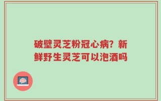 破壁灵芝粉冠心病？新鲜野生灵芝可以泡酒吗