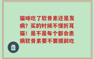 猫咪吃了软骨素还是发病？买的时候不懂折耳猫！是不是每个都会患病软骨素要不要提前吃
