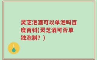 灵芝泡酒可以单泡吗百度百科(灵芝酒可否单独泡制？)