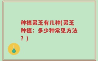 种植灵芝有几种(灵芝种植：多少种常见方法？)