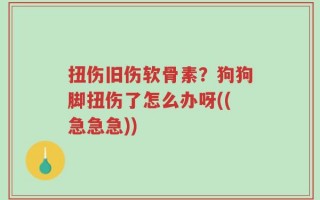扭伤旧伤软骨素？狗狗脚扭伤了怎么办呀((急急急))