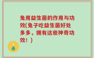 兔用益生菌的作用与功效(兔子吃益生菌好处多多，拥有这些神奇功效！)