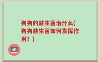 狗狗的益生菌治什么(狗狗益生菌如何发挥作用？)