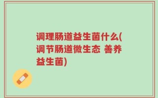 调理肠道益生菌什么(调节肠道微生态 善养益生菌)