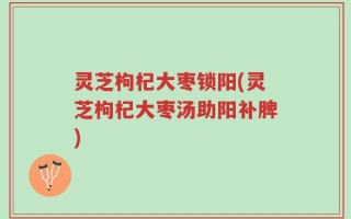 灵芝枸杞大枣锁阳(灵芝枸杞大枣汤助阳补脾)