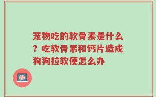 宠物吃的软骨素是什么？吃软骨素和钙片造成狗狗拉软便怎么办