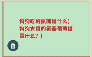 狗狗吃的氨糖是什么(狗狗食用的氨基葡萄糖是什么？)