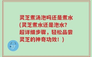 灵芝煮汤泡吗还是煮水(灵芝煮水还是泡水？超详细步骤，轻松品尝灵芝的神奇功效！)