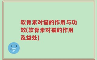 软骨素对猫的作用与功效(软骨素对猫的作用及益处)
