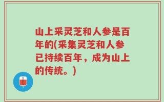 山上采灵芝和人参是百年的(采集灵芝和人参已持续百年，成为山上的传统。)