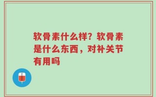 软骨素什么样？软骨素是什么东西，对补关节有用吗