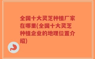 全国十大灵芝种植厂家在哪里(全国十大灵芝种植企业的地理位置介绍)