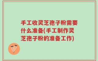 手工收灵芝孢子粉需要什么准备(手工制作灵芝孢子粉的准备工作)