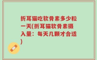 折耳猫吃软骨素多少粒一天(折耳猫软骨素摄入量：每天几颗才合适)