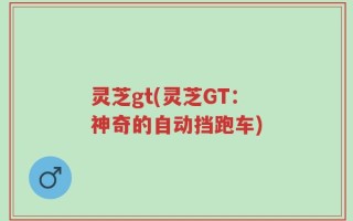 灵芝gt(灵芝GT：神奇的自动挡跑车)