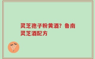 灵芝孢子粉黄酒？鲁南灵芝酒配方