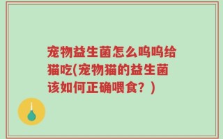 宠物益生菌怎么呜呜给猫吃(宠物猫的益生菌该如何正确喂食？)