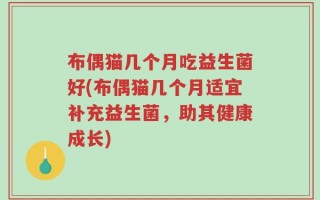 布偶猫几个月吃益生菌好(布偶猫几个月适宜补充益生菌，助其健康成长)