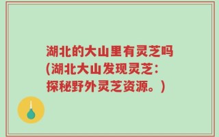 湖北的大山里有灵芝吗(湖北大山发现灵芝：探秘野外灵芝资源。)
