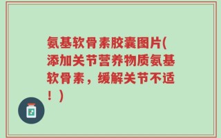 氨基软骨素胶囊图片(添加关节营养物质氨基软骨素，缓解关节不适！)