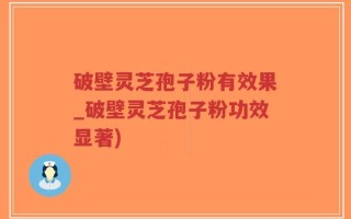 破壁灵芝孢子粉有效果_破壁灵芝孢子粉功效显著)