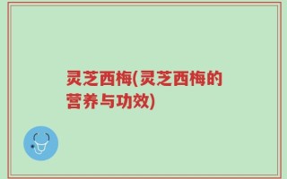 灵芝西梅(灵芝西梅的营养与功效)