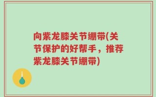 向紫龙膝关节绷带(关节保护的好帮手，推荐紫龙膝关节绷带)