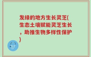 发绿的地方生长灵芝(生态土壤赋能灵芝生长，助推生物多样性保护)