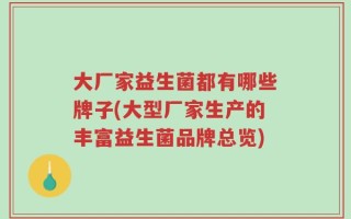 大厂家益生菌都有哪些牌子(大型厂家生产的丰富益生菌品牌总览)