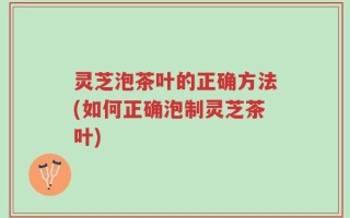 灵芝泡茶叶的正确方法(如何正确泡制灵芝茶叶)