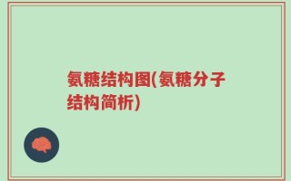 氨糖结构图(氨糖分子结构简析)