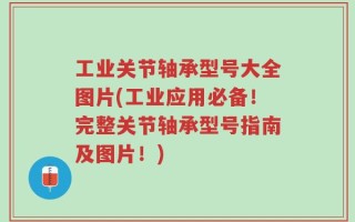 工业关节轴承型号大全图片(工业应用必备！完整关节轴承型号指南及图片！)