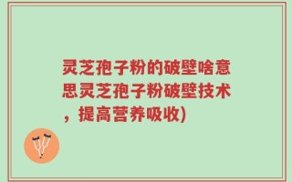 灵芝孢子粉的破壁啥意思灵芝孢子粉破壁技术，提高营养吸收)