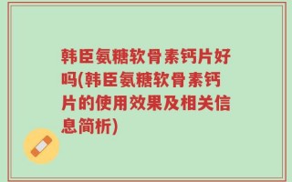 韩臣氨糖软骨素钙片好吗(韩臣氨糖软骨素钙片的使用效果及相关信息简析)