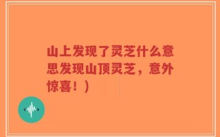 山上发现了灵芝什么意思发现山顶灵芝，意外惊喜！)