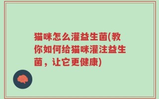 猫咪怎么灌益生菌(教你如何给猫咪灌注益生菌，让它更健康)