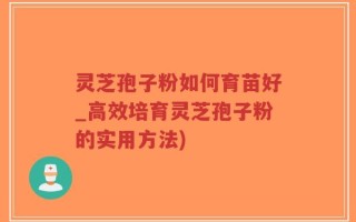 灵芝孢子粉如何育苗好_高效培育灵芝孢子粉的实用方法)
