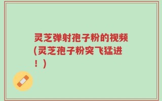 灵芝弹射孢子粉的视频(灵芝孢子粉突飞猛进！)