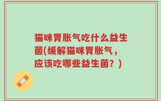 猫咪胃胀气吃什么益生菌(缓解猫咪胃胀气，应该吃哪些益生菌？)